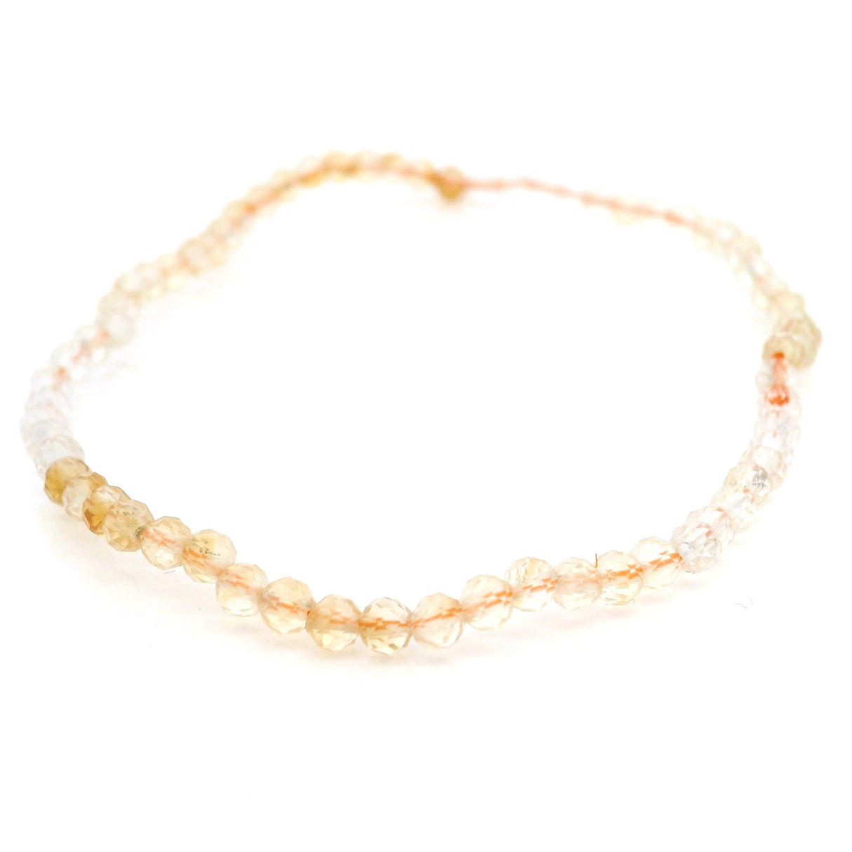 Faceted Citrine Beaded Bracelet - 3mm