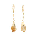 Unpolished Dangle Earrings - Plated Huggies Over Brass