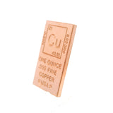 Stamped Elemental Chart Copper Ingot - One Ounce .999 Fine - Flat Bar