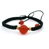 10mm Round Bead on Woven Adjustable Bracelet