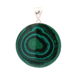 Unique Bulls Eye Round Chrysocolla Malachite Pendant