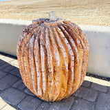 Red Carmel Travertine Barrel Cactus Carving Fountain - Large Sculpture of Trio