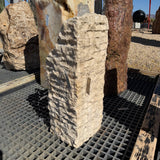 Beige Travertine Chiseled Column with Slanted Top - Short