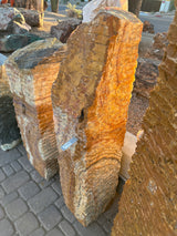 Green Talan Onyx Chiseled Pillar Fountain - Pin Plate Included