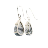 Dendritic Opal Dangle Earrings - Pear Prong Set
