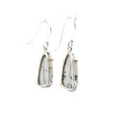 Dendritic Opal Dangle Earrings - Freeform Pear Prong Set