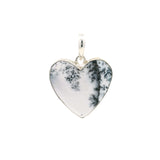 Dendritic Opal Heart Pendant 1" Simple Bezel Set
