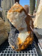 Green Talan Onyx Boulder Fountain with Black Inclusion