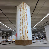 Orange Tehucan Onyx Square Pedestal Luminary