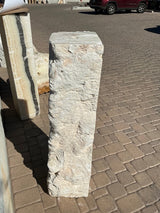 Yellow Zebra Fossil Onyx Fountain - Pillar 3 Cut Sides With Pin