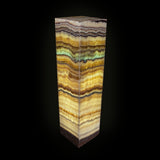 Exquisite Aqua Onyx Square Pedestal Luminary