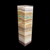 Exquisite Aqua Onyx Square Pedestal Luminary