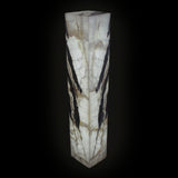 Cristalino Gray Arrowhead Onyx Pedestal Luminary 67"