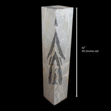Cristalino Gray Arrowhead Onyx Pedestal Luminary 62"
