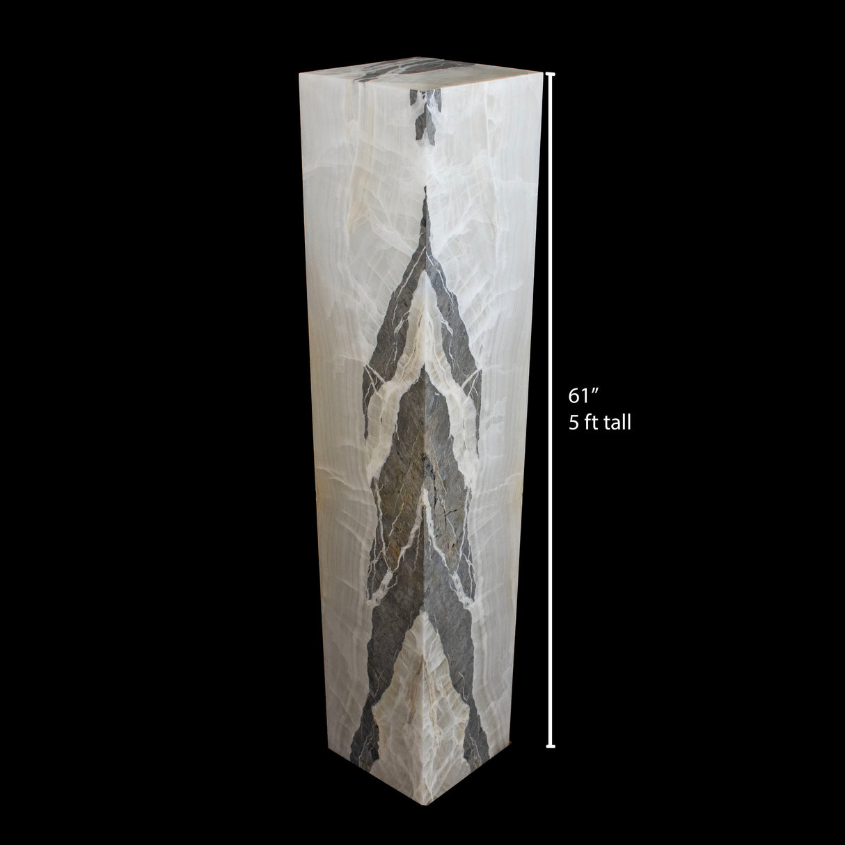 Cristalino Gray Arrowhead Onyx Pedestal Luminary 61"