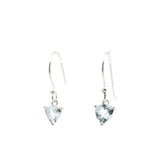 Faceted Aquamarine Dangle Earrings - Triangle