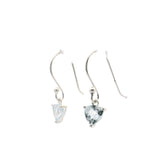 Faceted Aquamarine Dangle Earrings - Triangle