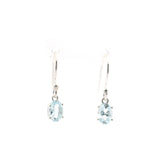 Faceted Aquamarine Dangle Earrings - Oval