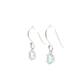 Faceted Aquamarine Dangle Earrings - Oval