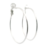 Sterling Silver Hoop Earrings with Omega Clip Back