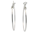 Sterling Silver Hoop Earrings with Omega Clip Back