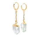 Unpolished Dangle Earrings - Plated Huggies Over Brass