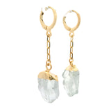 Unpolished Dangle Earrings - Plated Huggies Over Brass