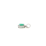 Faceted Emerald Pendant Teardrop Prong Set with Pave Cz