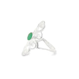 Emerald Ring - Faceted Round Set On 925 Sterling Silver Filagree Design Band sz10
