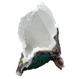Extra Clear Selenite Crystal on Quartz Druze Matrix - Tripod Form