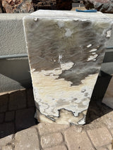 White Cosmic Zebra Onyx Fountain ***NO Basin - Fossil Block