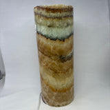 Aqua Onyx Cylinder Luminary with Rustic Open Top