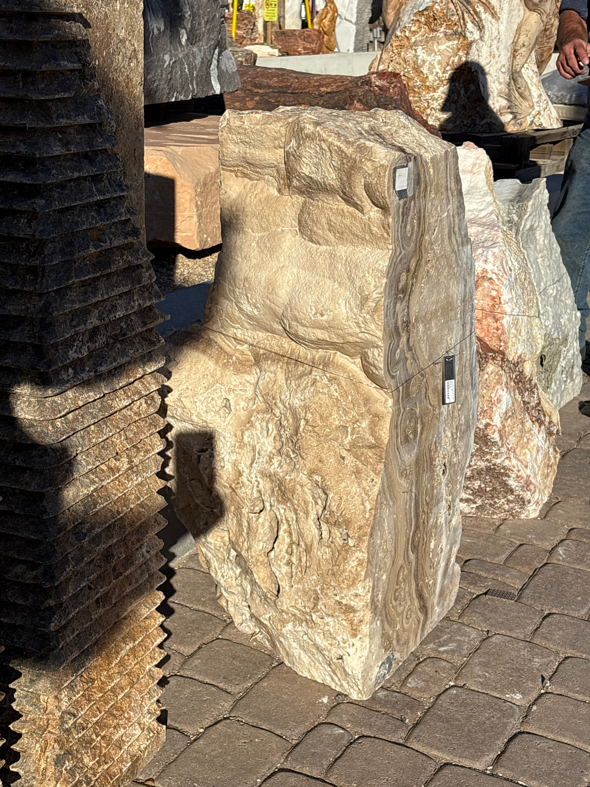 Chocolate Onyx Boulder Fountain ***NO Basin - Single Cut Side