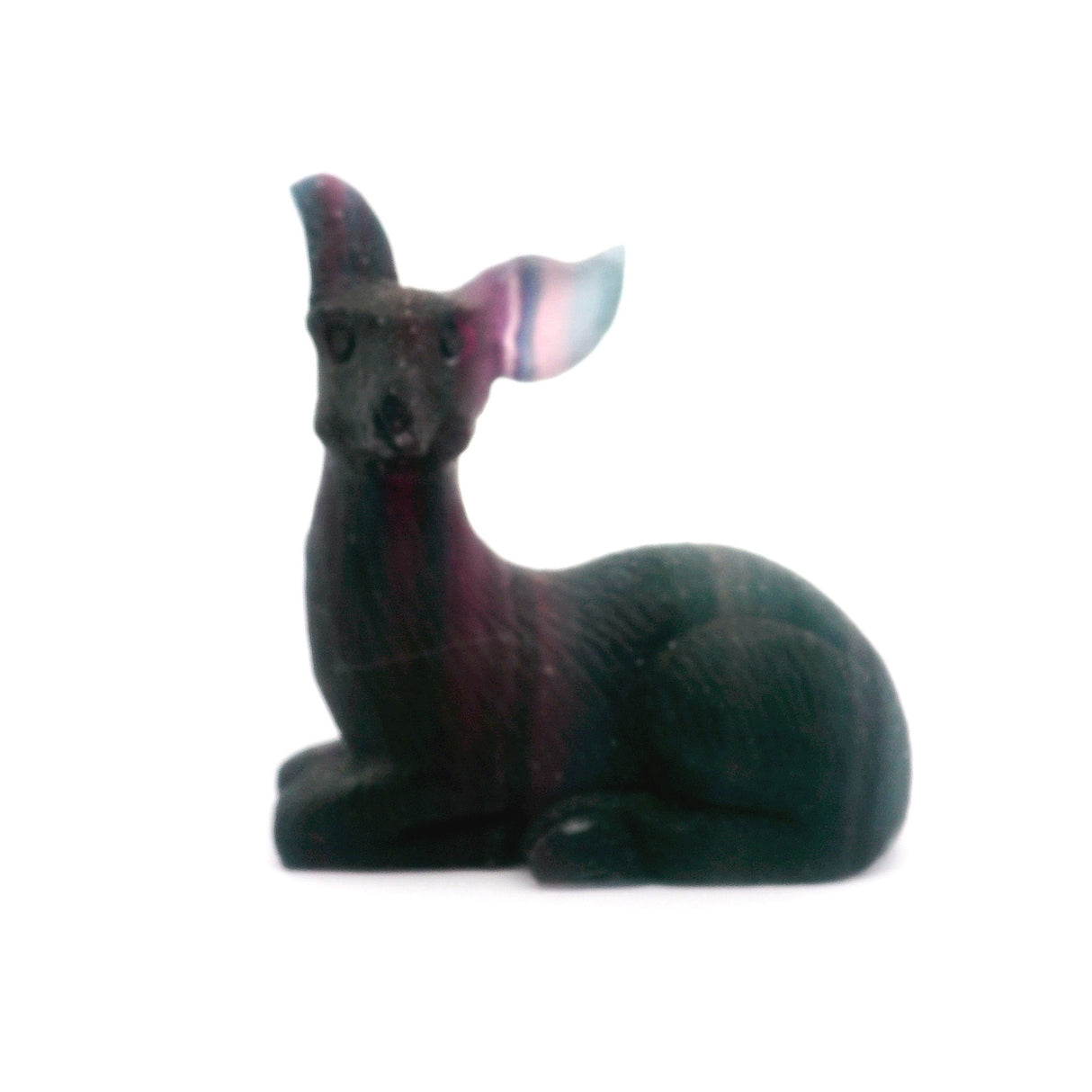 Rainbow Fluorite Deer Carving