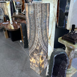 Black Zebra Onyx Floor Pedestal Luminary