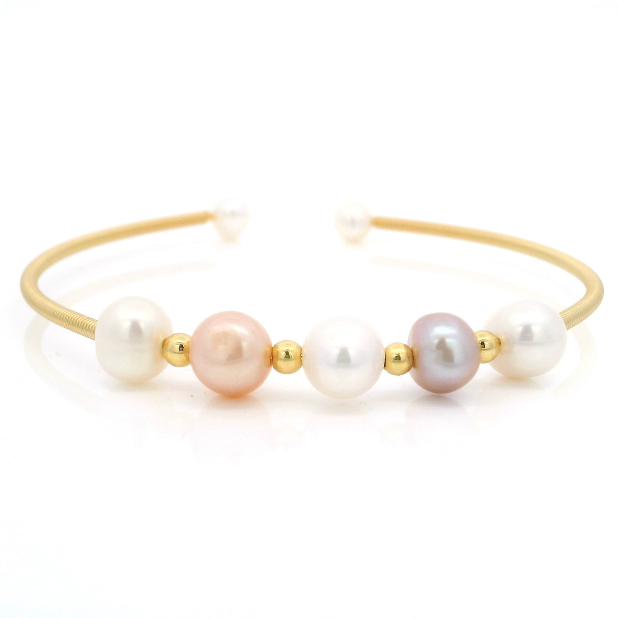 Freshwater Pearl Bangle Bracelet Gold Plated