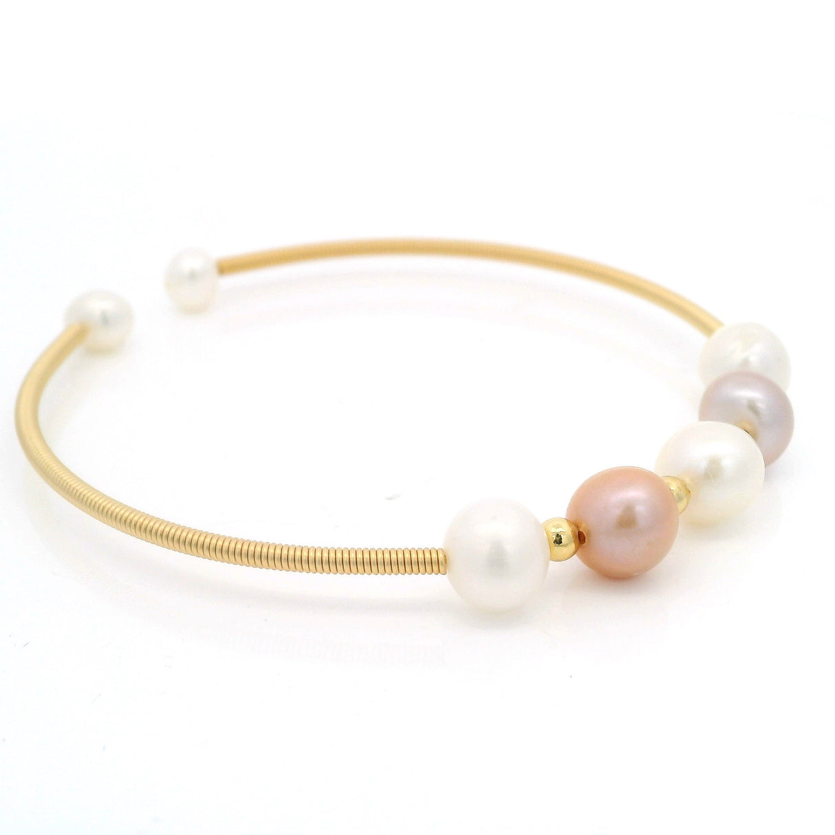 Freshwater Pearl Bangle Bracelet Gold Plated