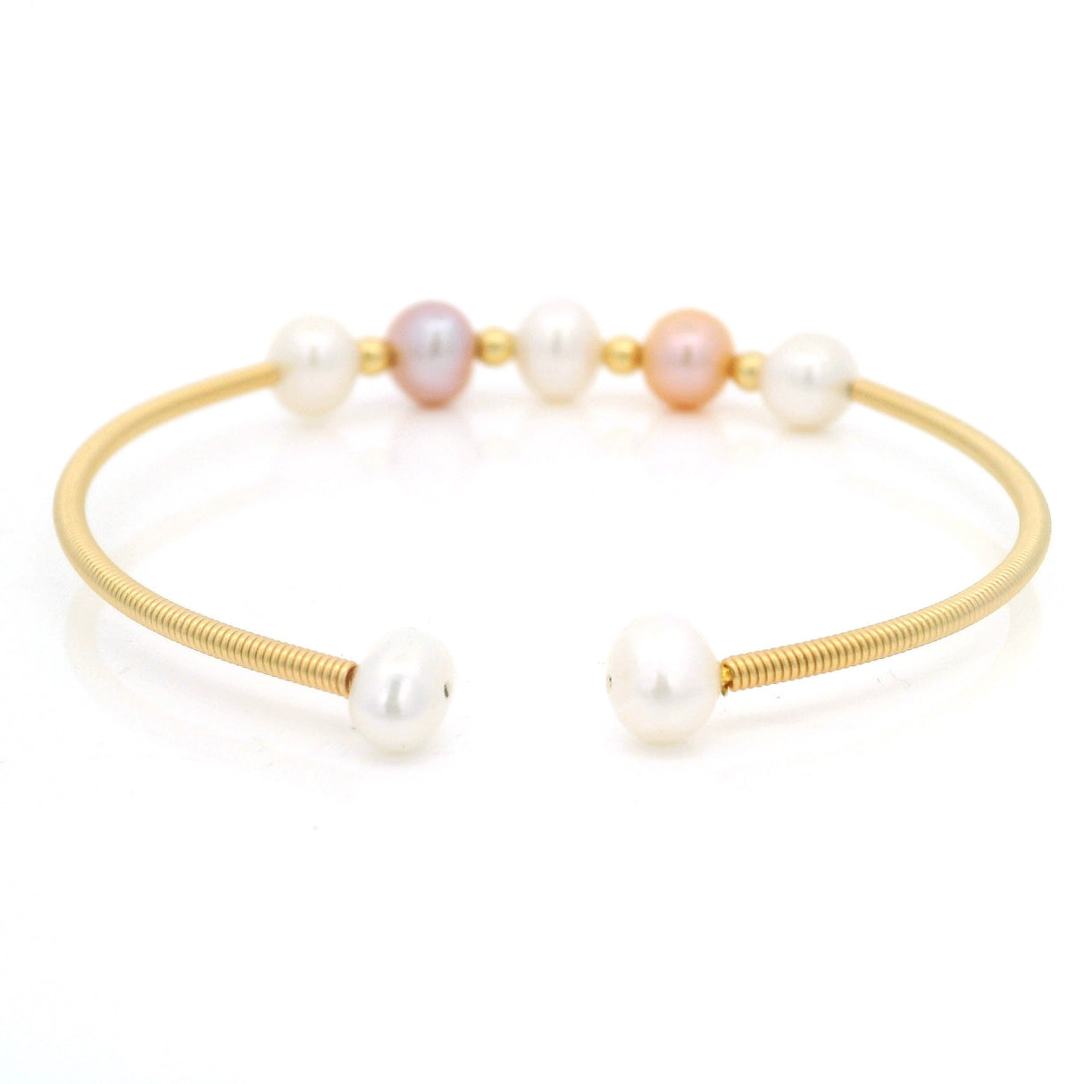 Freshwater Pearl Bangle Bracelet Gold Plated