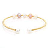 Freshwater Pearl Bangle Bracelet Gold Plated