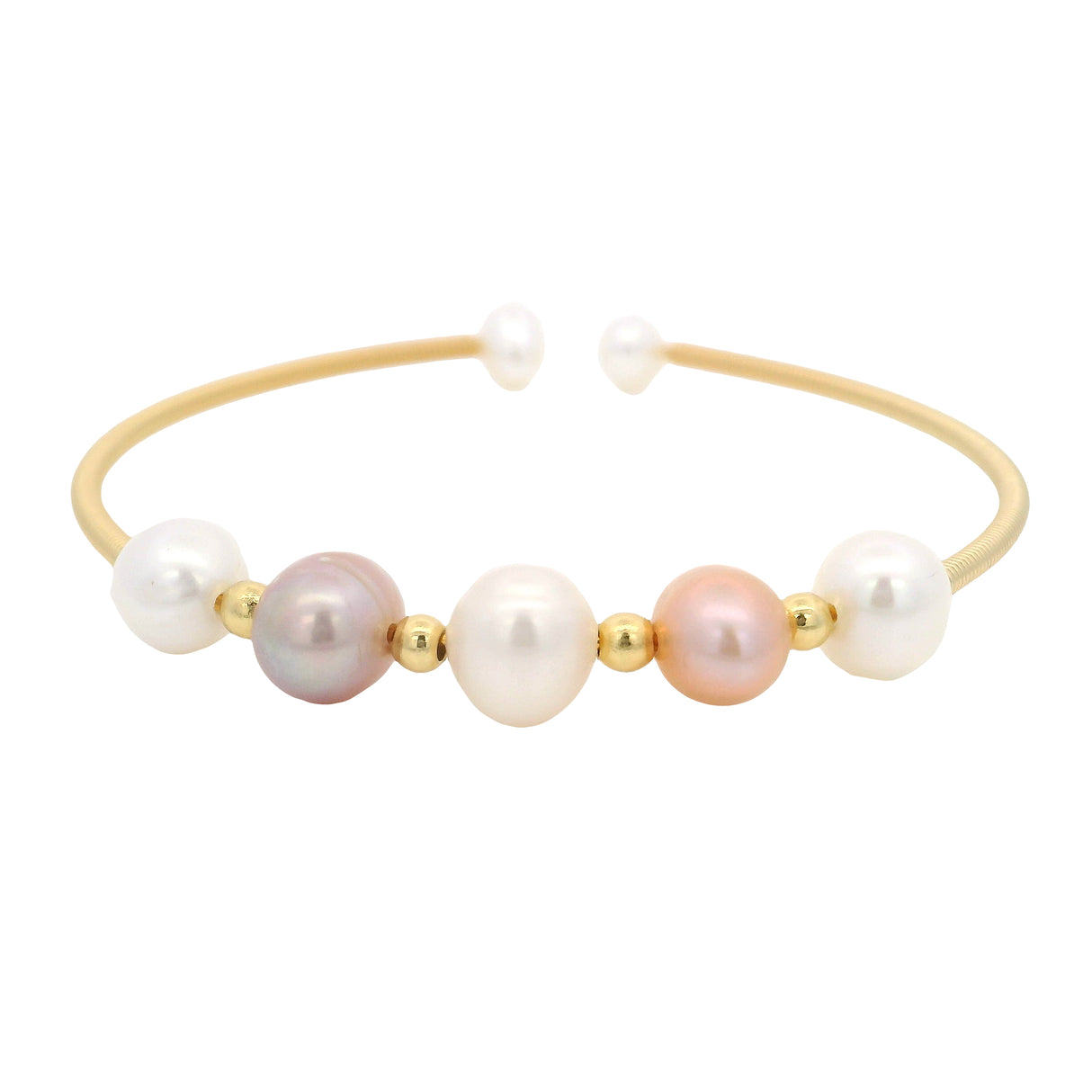 Freshwater Pearl Bangle Bracelet Gold Plated