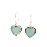 Balloon Fire Opal Dangle Earrings - Set in Designed Silver Bezel
