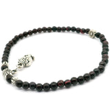 Garnet Beaded Bracelet with Pixu Charm 3mm-4.5mm Rounds