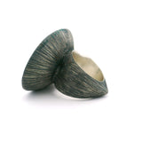 A+ Star Golden Rutile Quartz Ring with Hematite Centers Bezel Set in Oxidized 925 Sterling Silver & Pointed Band - The Cave