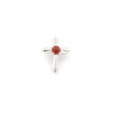 3mm Round Gemstone Prong Set Hilt Design Cross Pendant