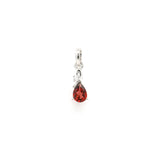 Faceted Garnet Pendant Teardrop Prong Set with White Topaz Dangle