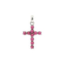 Cabochon Gemstone Cross Pendant - 10 Rounds Prong Set