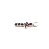 Cabochon Gemstone Cross Pendant - 10 Rounds Prong Set