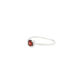 Garnet Ring 4mm Round Faceted On Vert Band