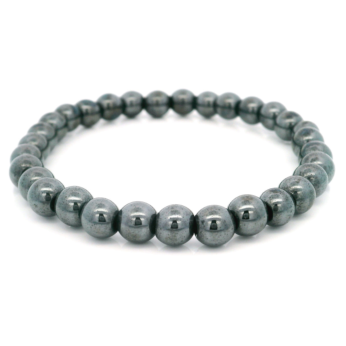 Hematite 6mm Beaded Bracelet