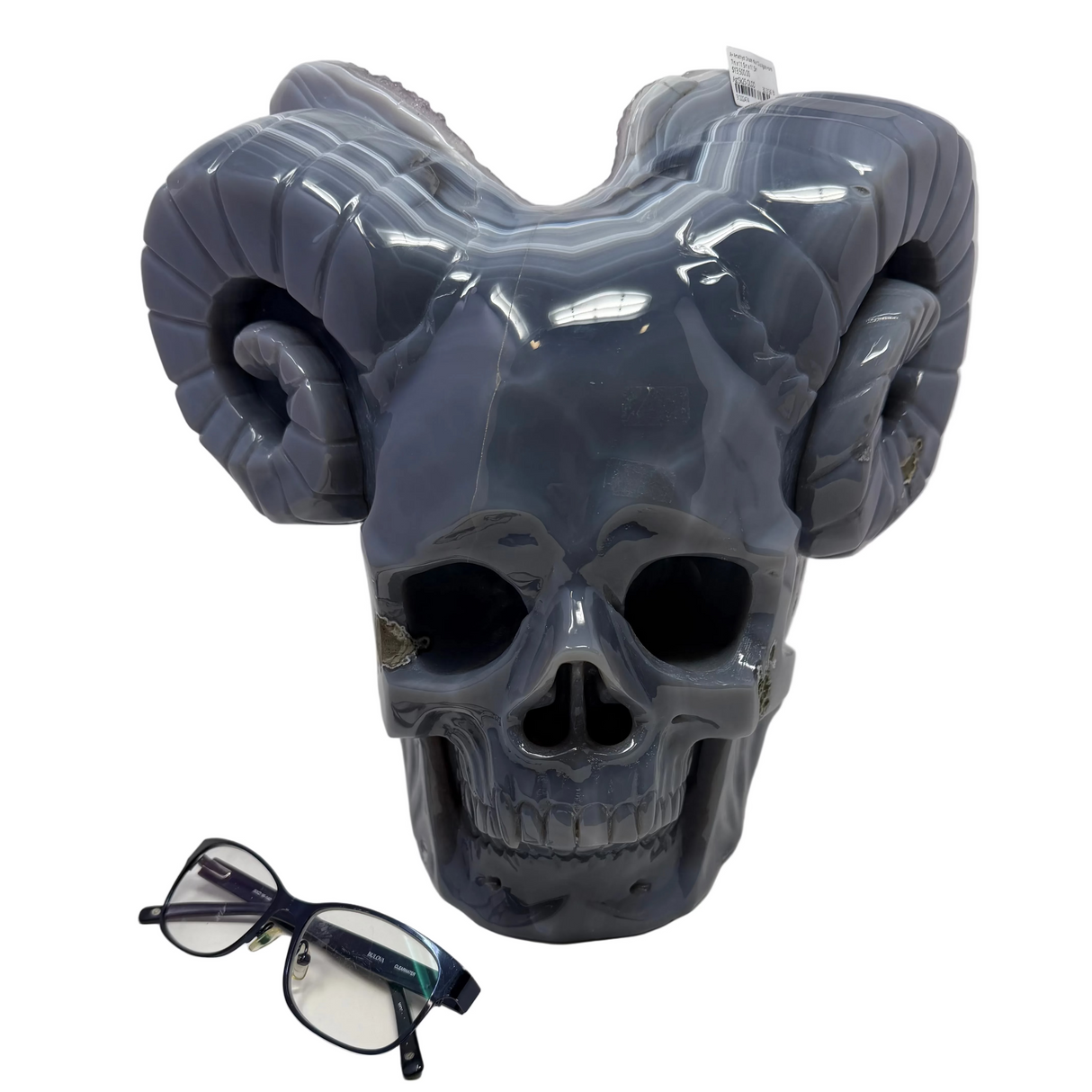 A+ Amethyst Druze Heart Duo Agate Horn Skull Carving